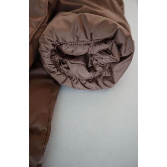 Old Navy Women's Sz M Brown Water-Resistant Quilted Long Hooded Puffer Coat - Picture 7 of 14